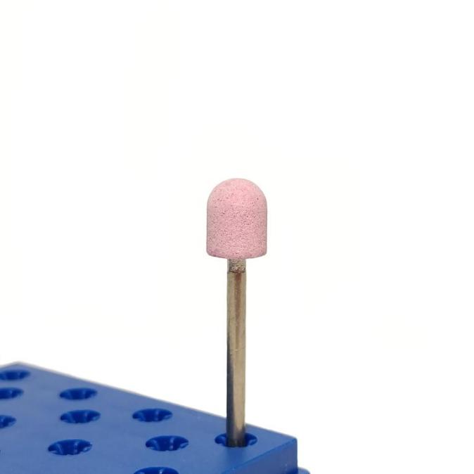 Фреза корундовая цилиндр скругленный короткий розовый 7 мм длина 9 мм